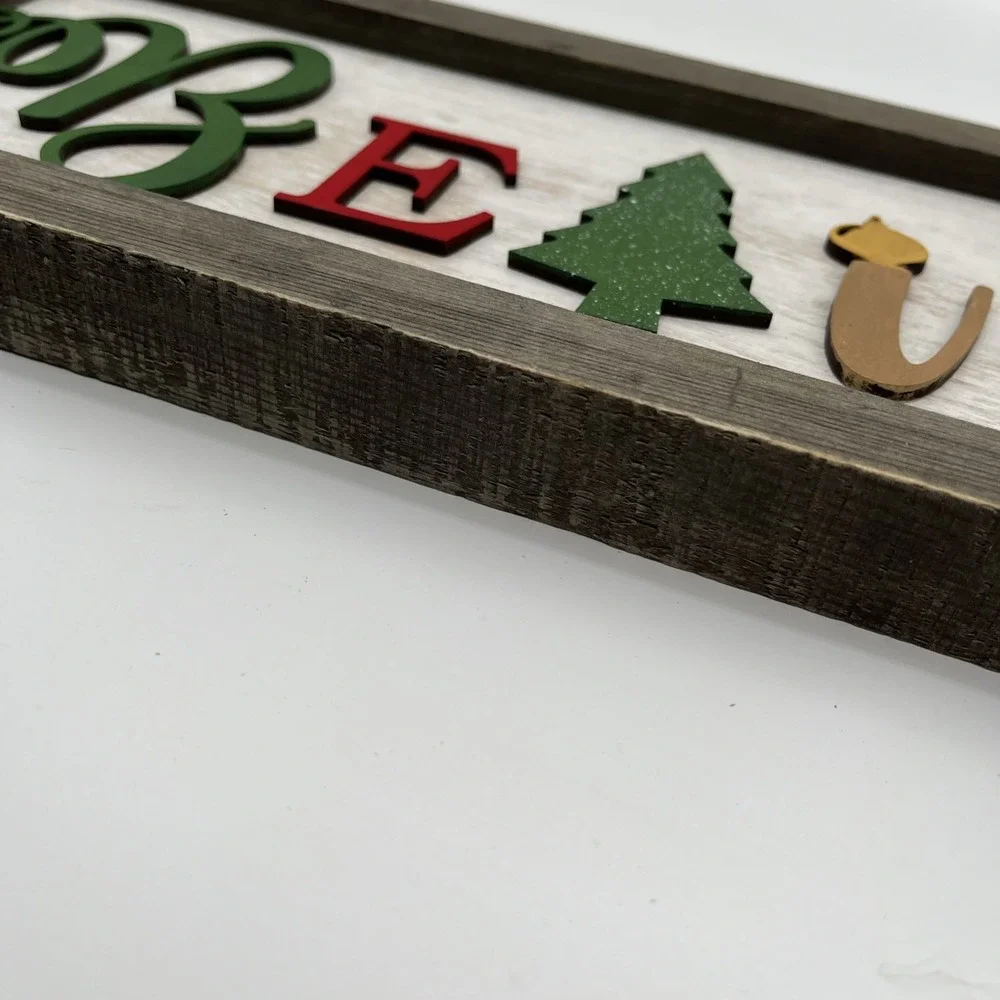 Rustic Wooden Christmas Believe Sign Farmhouse Holiday Wall Decor 15